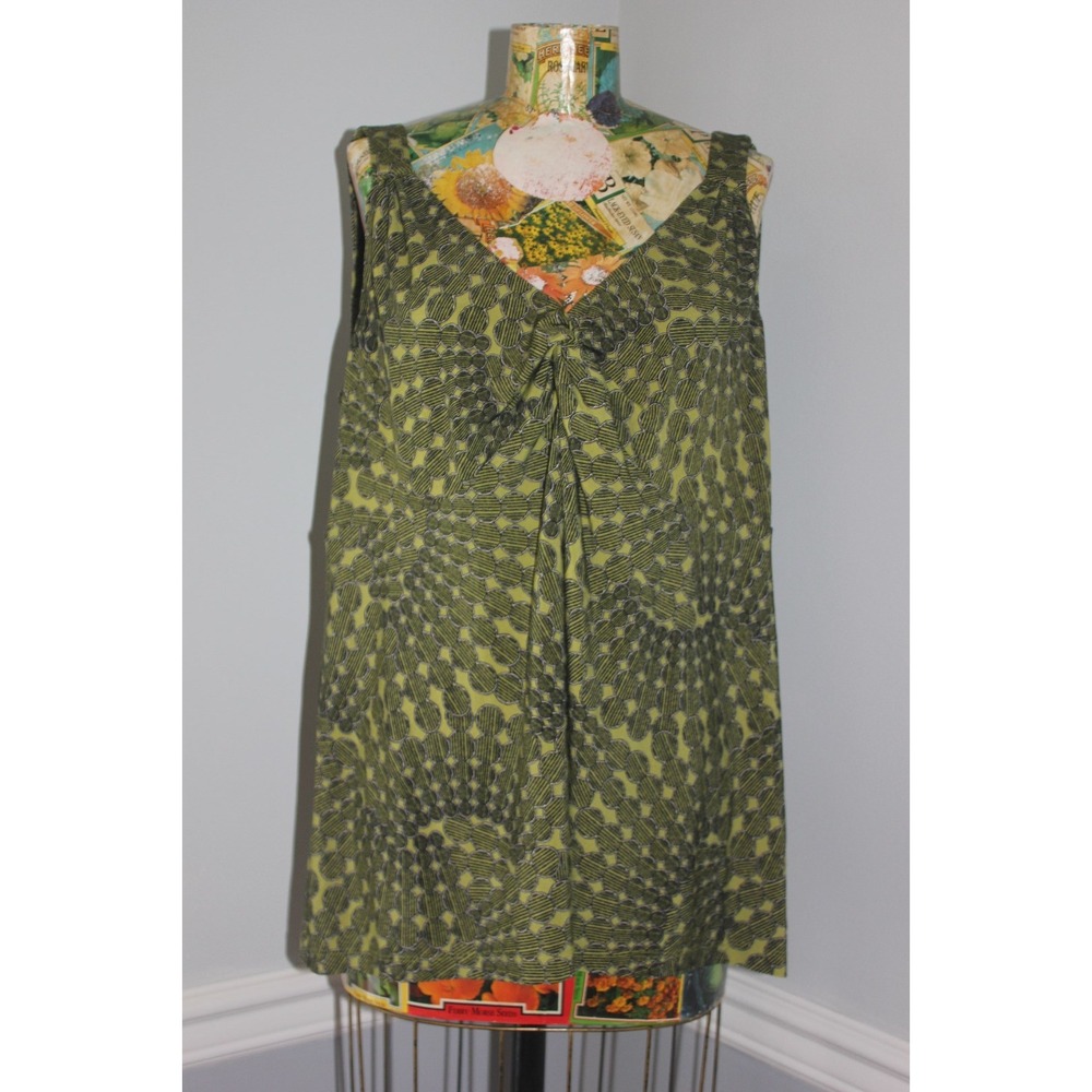 212 Collection womens Sz XL green sleeveless polyester stretch top #446
